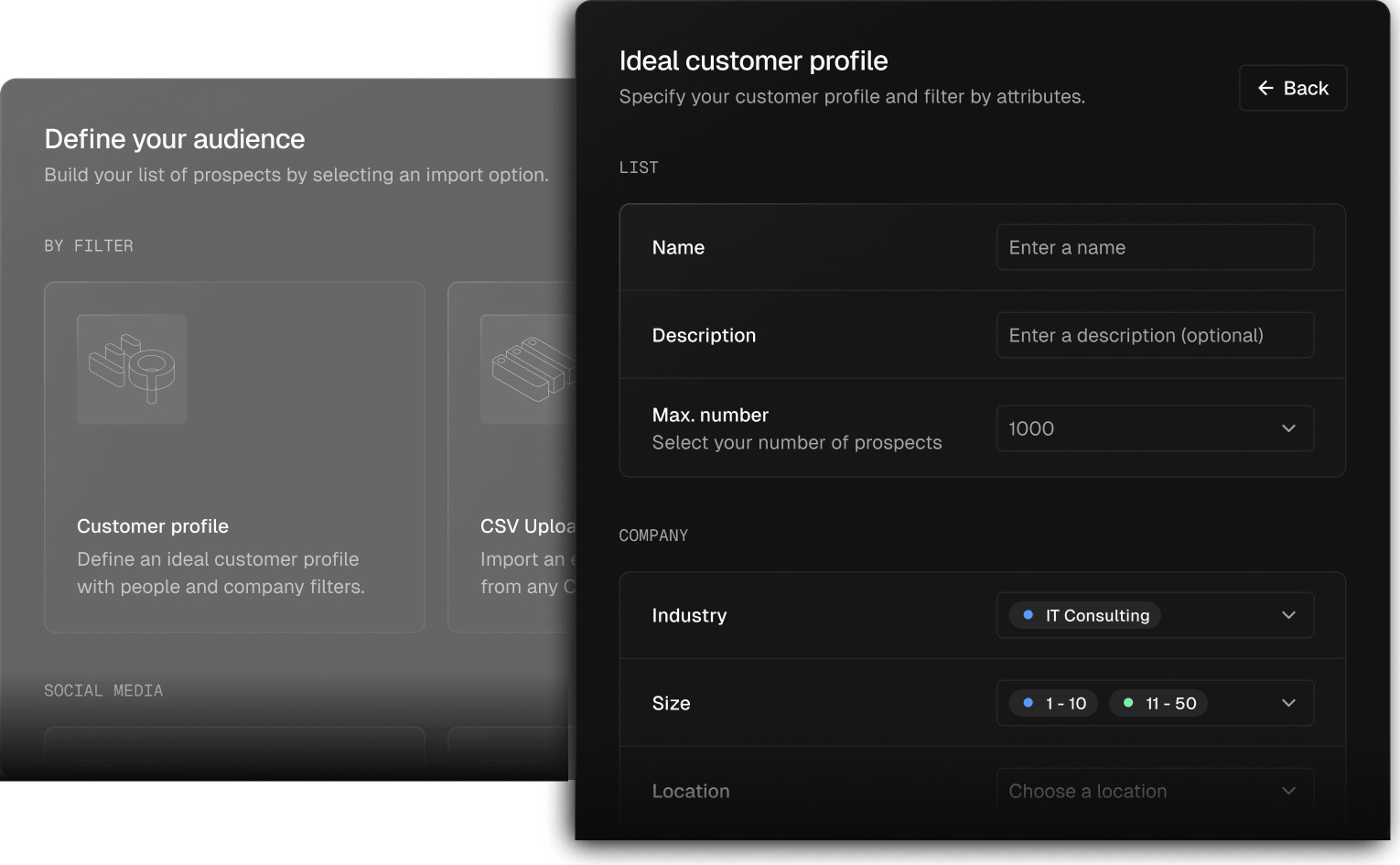 Sonarly Prospecting feature